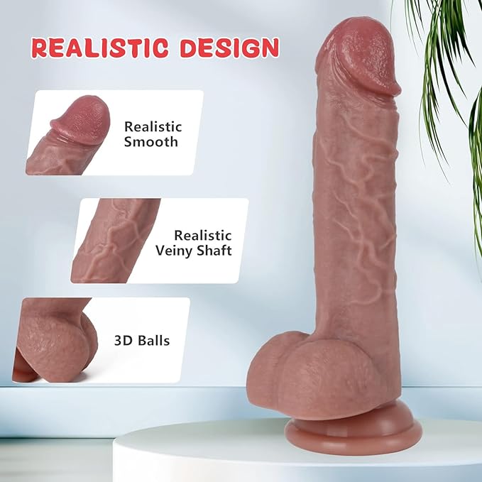 Realistic Flesh Liquid Silicone Dildo with Strong Suction Cup