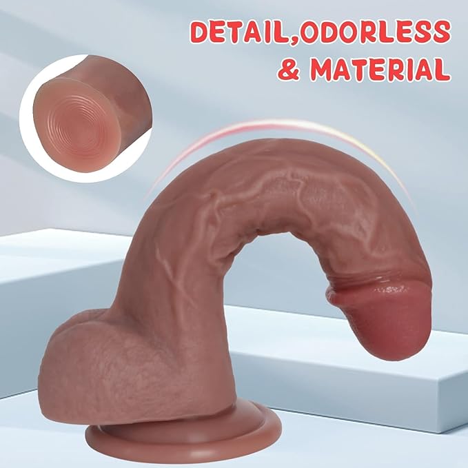 Realistic Flesh Liquid Silicone Dildo with Strong Suction Cup