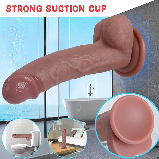 Realistic Flesh Liquid Silicone Dildo with Strong Suction Cup